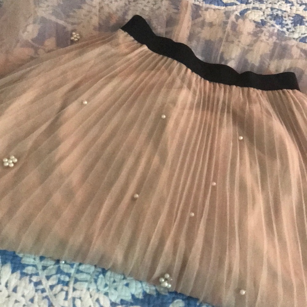 High waist chiffon skirt